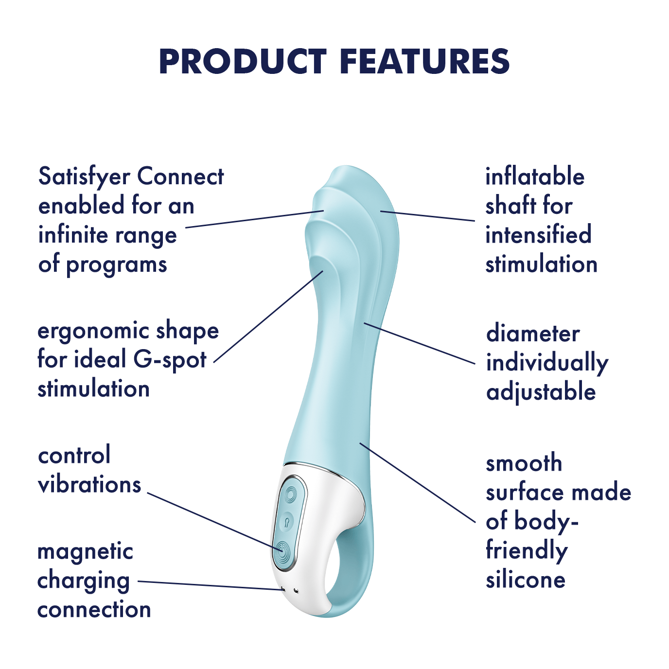 Satisfyer Air Pump 5+ App Enabled Inflatable G-Spot Vibrator