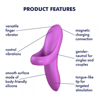 Satisfyer Bold Lover Silicone Finger Vibrator Pink