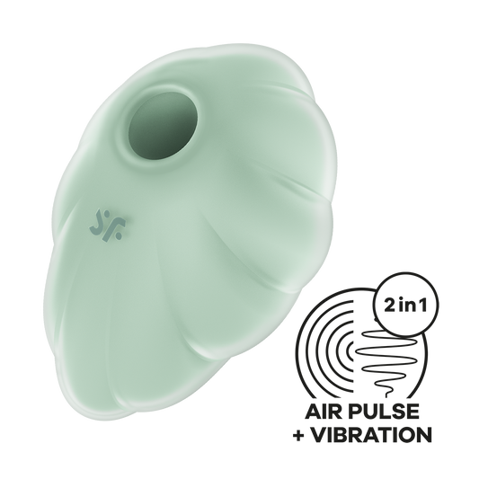 Satisfyer Cloud Dancer Double Air Pulse Clitoral Vibrator Mint Green