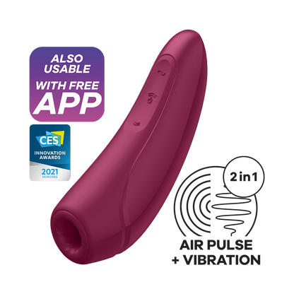 Satisfyer Curvy 1+ App Enabled Air Pulse Clitoral Stimulator Red