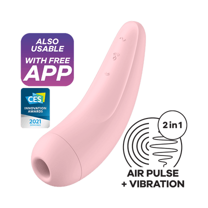 Satisfyer Curvy 2+ App Enabled Air Pulse Clitoral Stimulator Pink