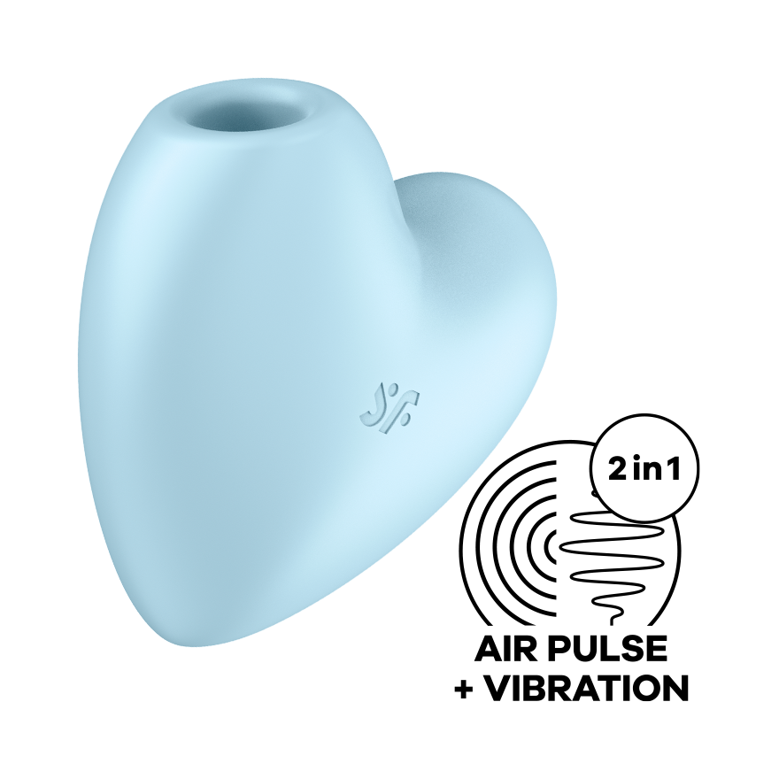 Satisfyer Cutie Heart Vibrating Air Pulse Clitoral Stimulator Blue