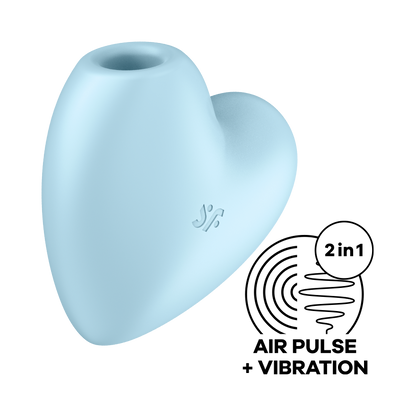 Satisfyer Cutie Heart Vibrating Air Pulse Clitoral Stimulator Blue