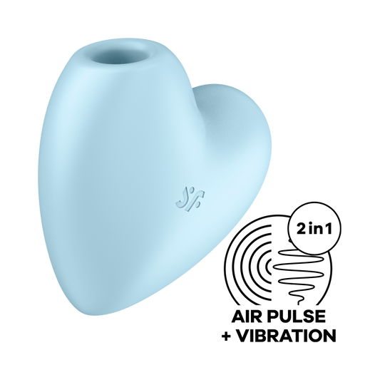 Satisfyer Cutie Heart Vibrating Air Pulse Clitoral Stimulator Blue