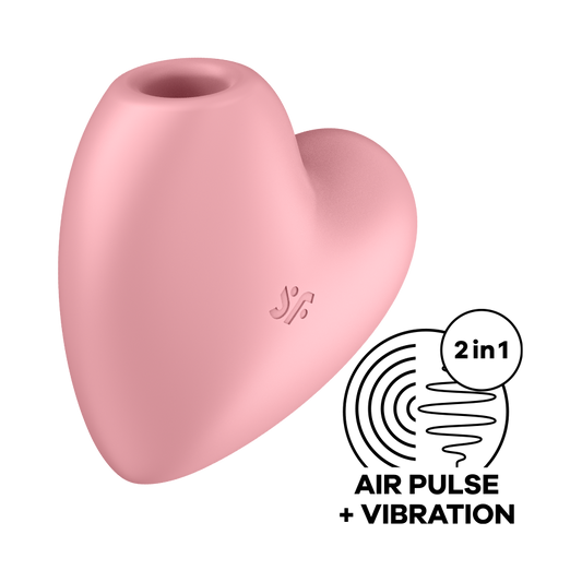 Satisfyer Cutie Heart Vibrating Air Pulse Clitoral Stimulator Pink