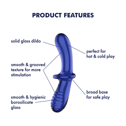 Satisfyer Double Crystal Double-Sided Glass Dildo Blue