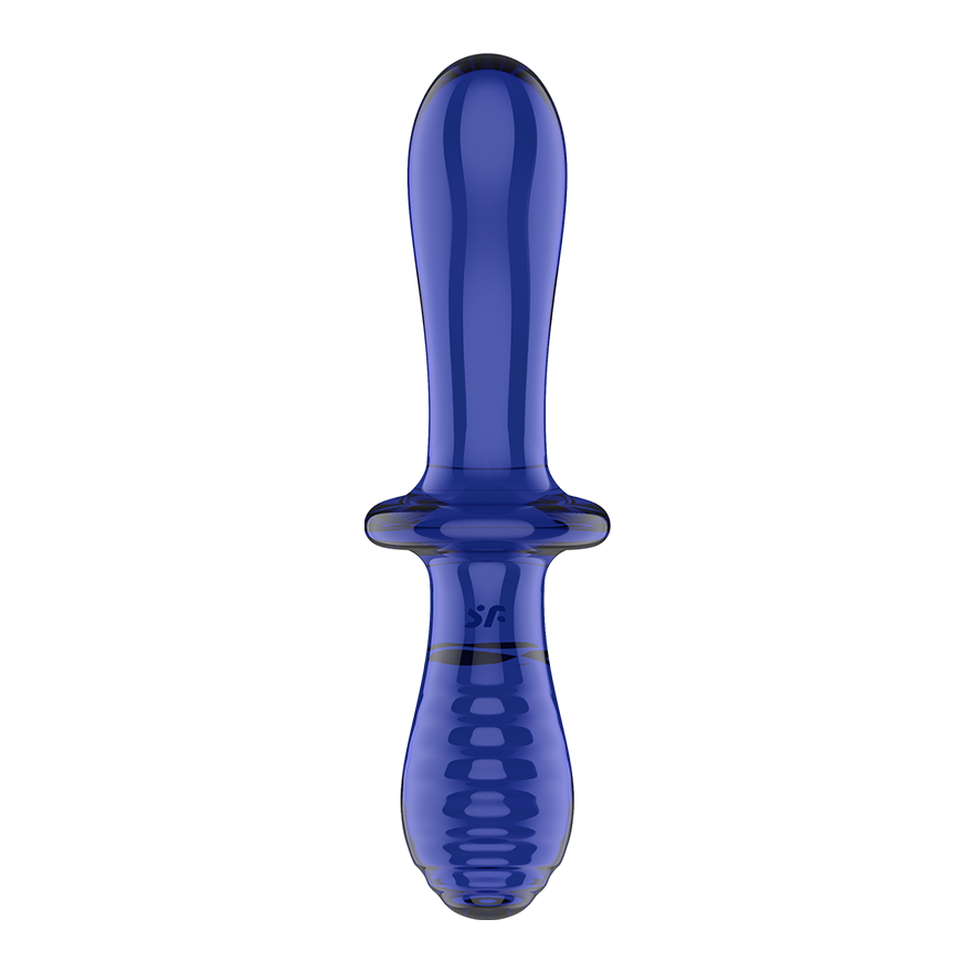 Satisfyer Double Crystal Double-Sided Glass Dildo Blue