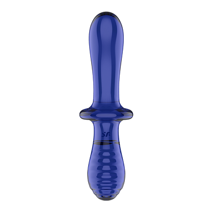 Satisfyer Double Crystal Double-Sided Glass Dildo Blue