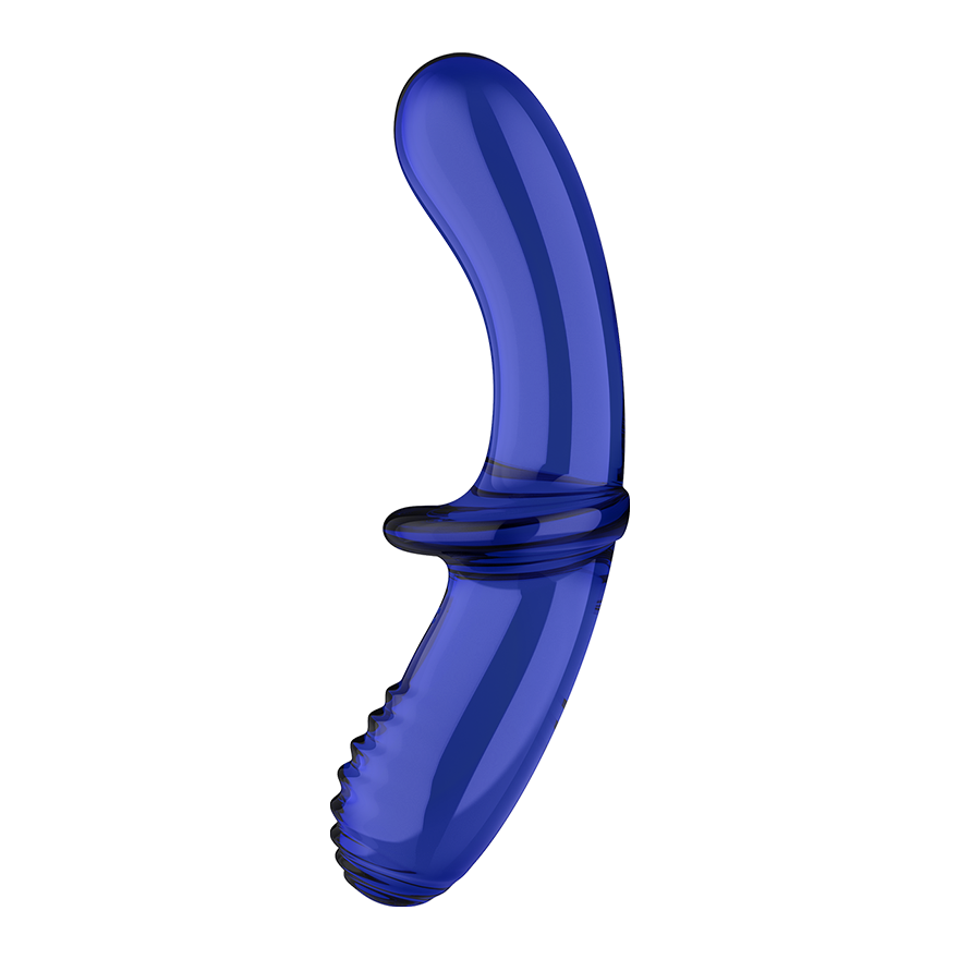 Satisfyer Double Crystal Double-Sided Glass Dildo Blue