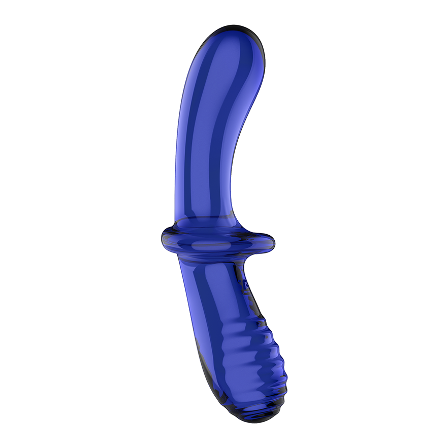 Satisfyer Double Crystal Double-Sided Glass Dildo Blue