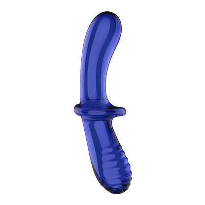 Satisfyer Double Crystal Double-Sided Glass Dildo Blue