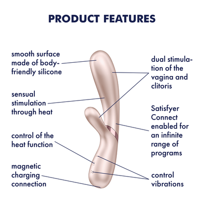 Satisfyer Hot Lover Silicone Warming Dual Stimulation Vibrator Nude