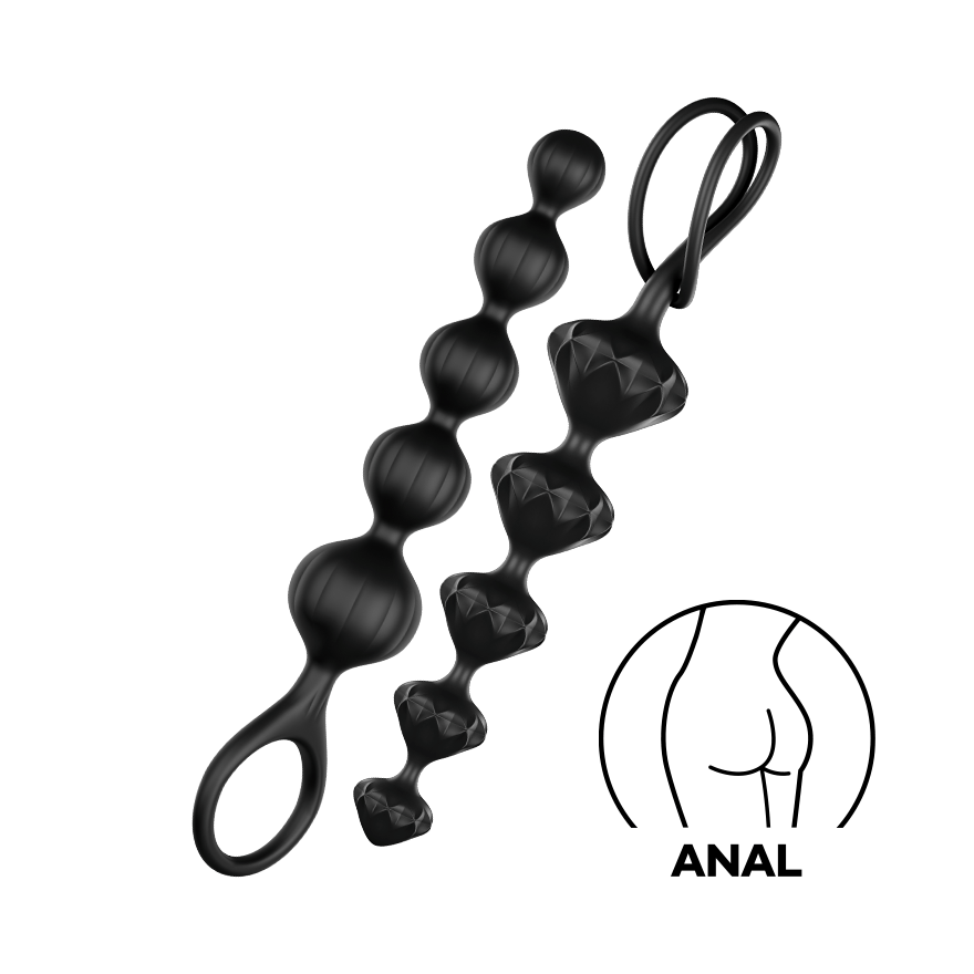 Satisfyer Love Beads Soft Silicone Anal Beads Black