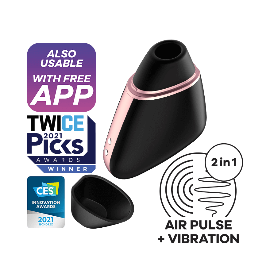 Satisfyer Love Triangle App Enabled Air Pulse Clitoral Stimulator Black