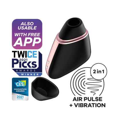 Satisfyer Love Triangle App Enabled Air Pulse Clitoral Stimulator Black