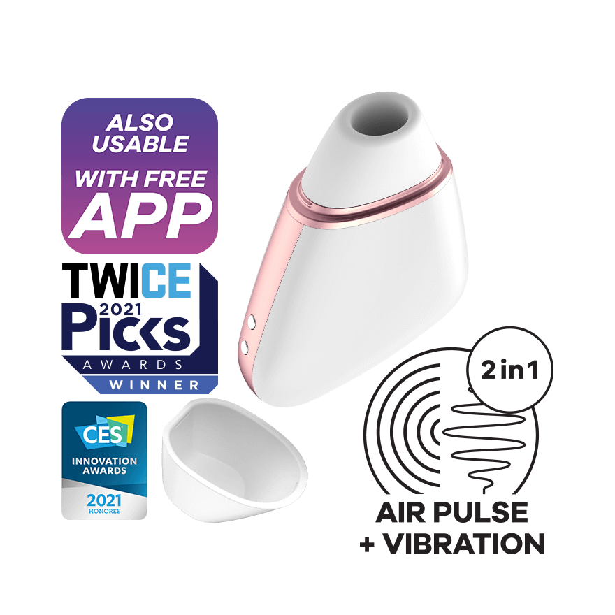 Satisfyer Love Triangle App Enabled Air Pulse Clitoral Stimulator White