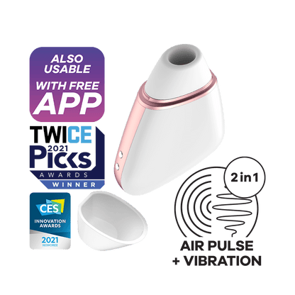 Satisfyer Love Triangle App Enabled Air Pulse Clitoral Stimulator White