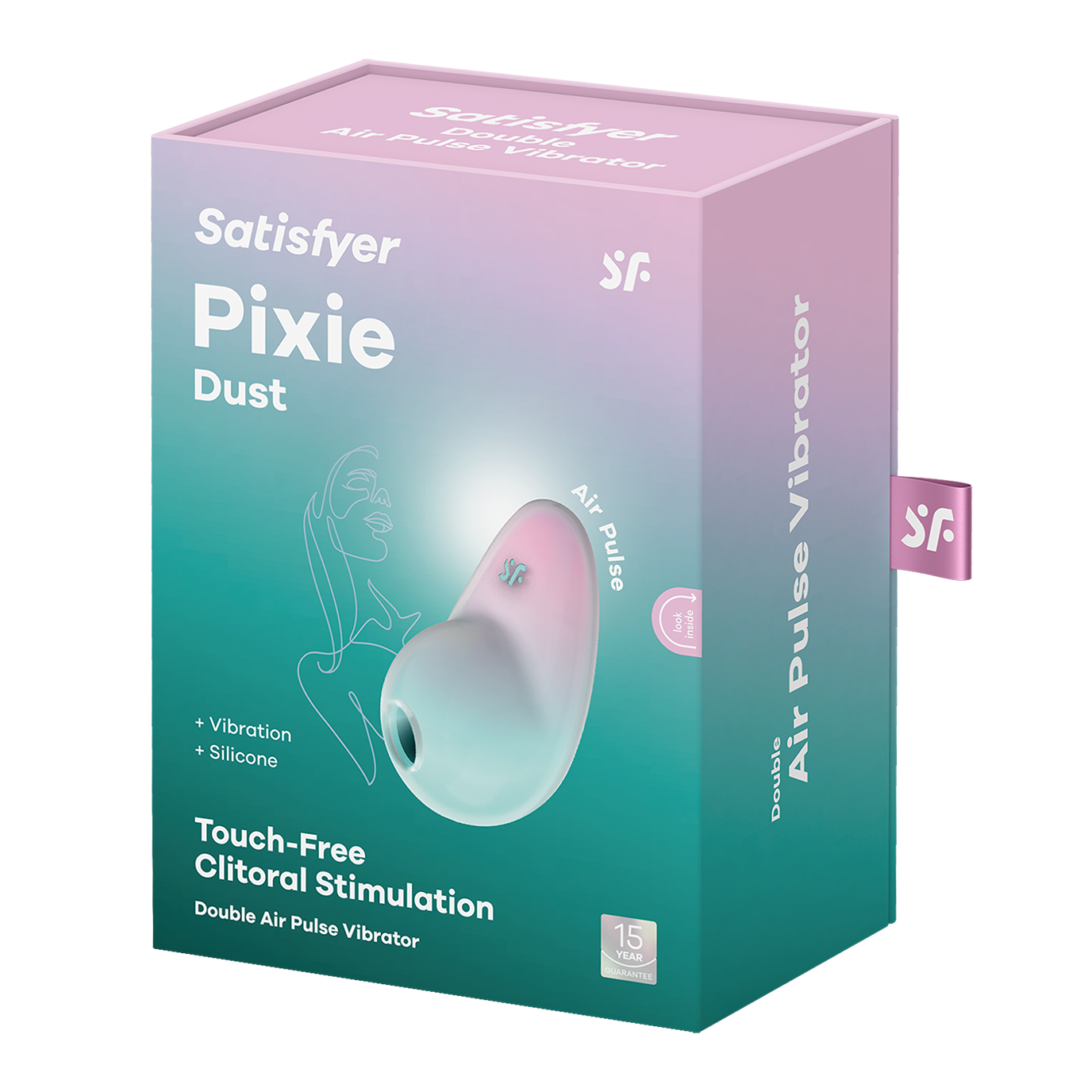 Satisfyer Pixie Dust Double Air Pulse Clitoral Vibrator Mint Pink