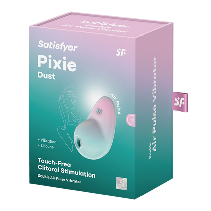 Satisfyer Pixie Dust Double Air Pulse Clitoral Vibrator Mint Pink