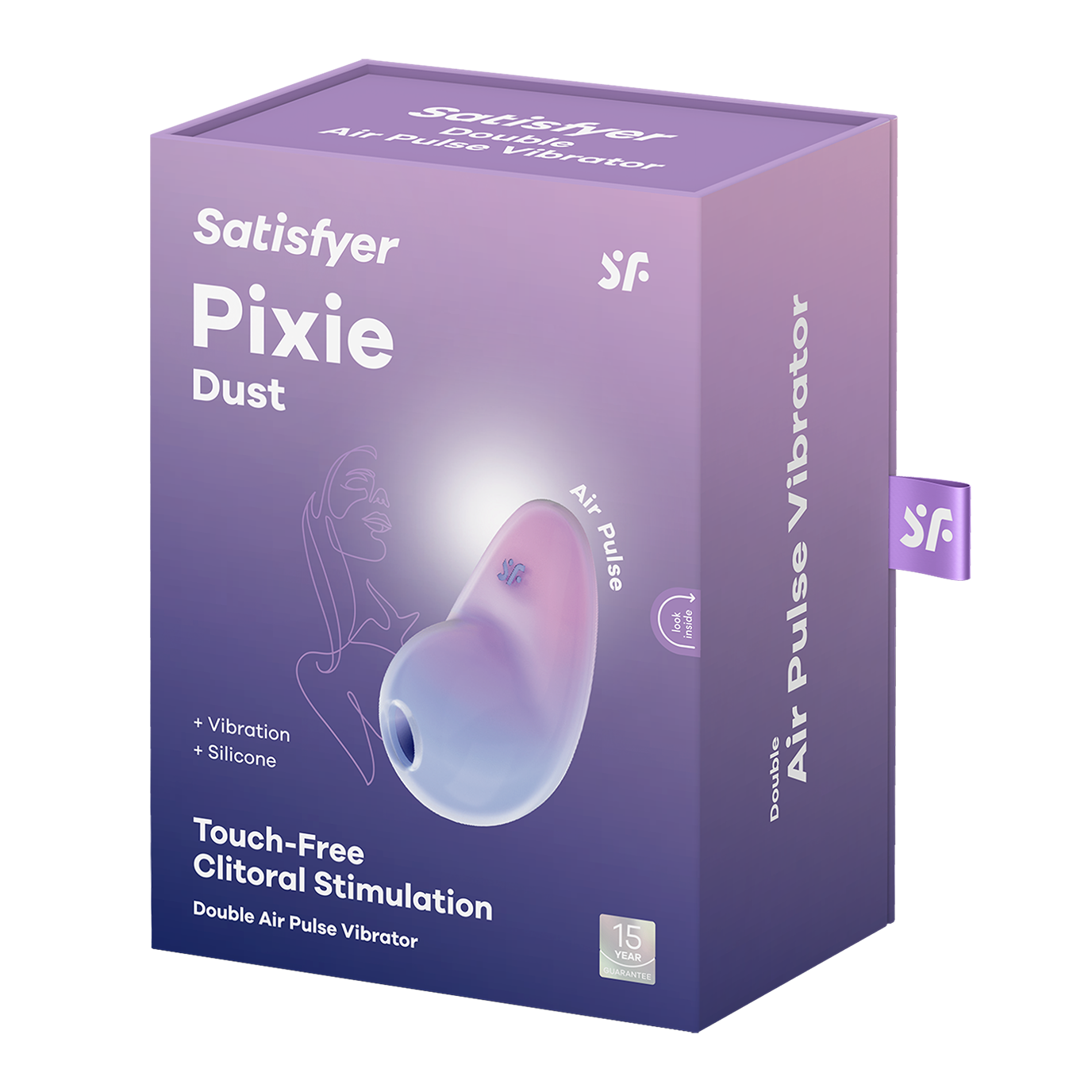 Satisfyer Pixie Dust Double Air Pulse Clitoral Vibrator Lilac Pink