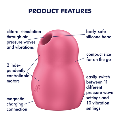 Satisfyer Pro To Go 1 Double Air Pulse Vibrator Red