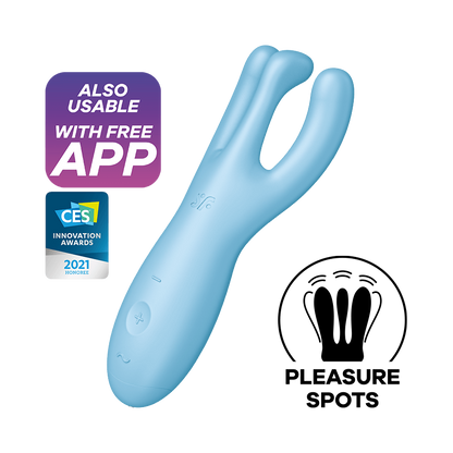 Satisfyer Threesome 4 App Enabled Clitoral Vibrator Blue