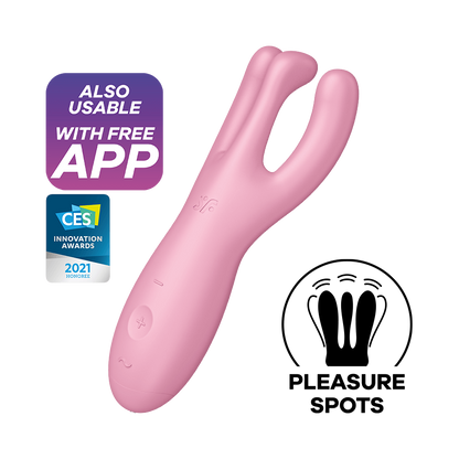 Satisfyer Threesome 4 App Enabled Clitoral Vibrator Pink