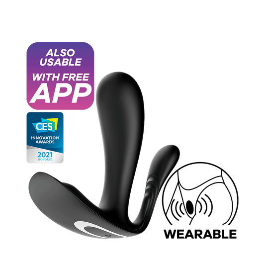 Satisfyer Top Secret+ App Enabled Triple Stimulation Vibrator Black