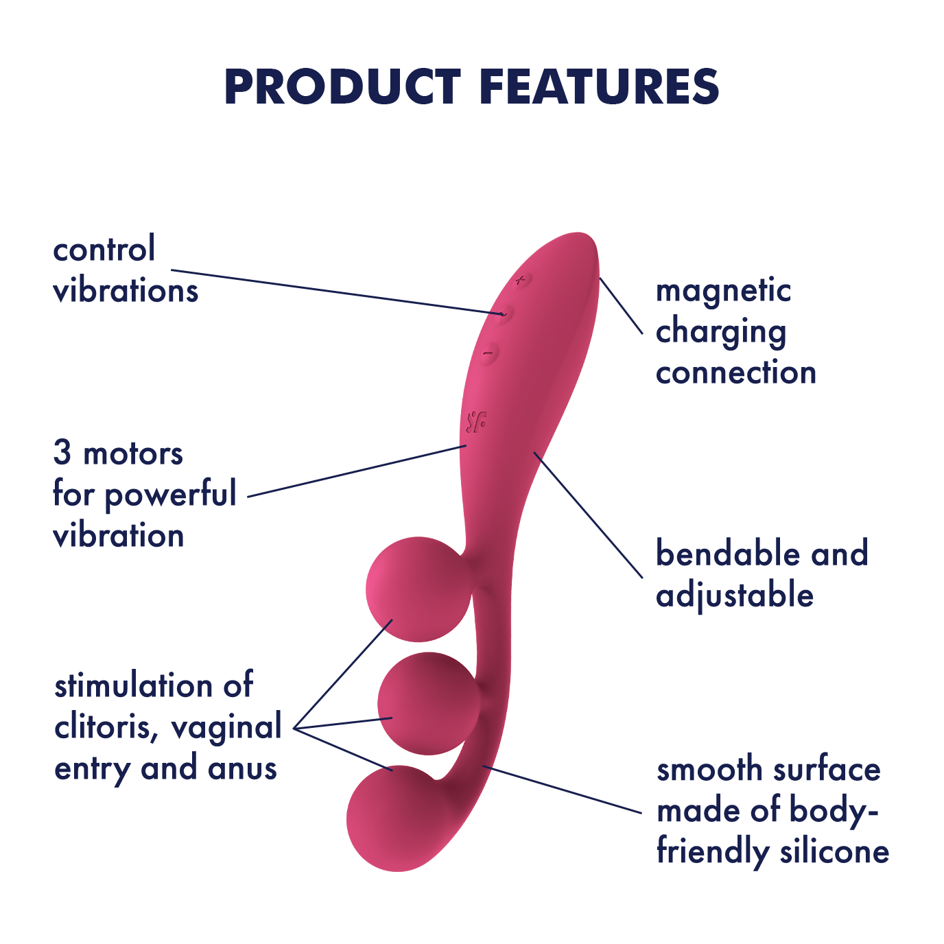 Satisfyer Tri Ball 1 Silicone Multi Vibrator Red