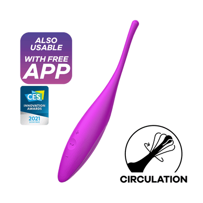 Satisfyer Twirling Joy Silicone App Enabled Clitoral Vibrator Fuchsia