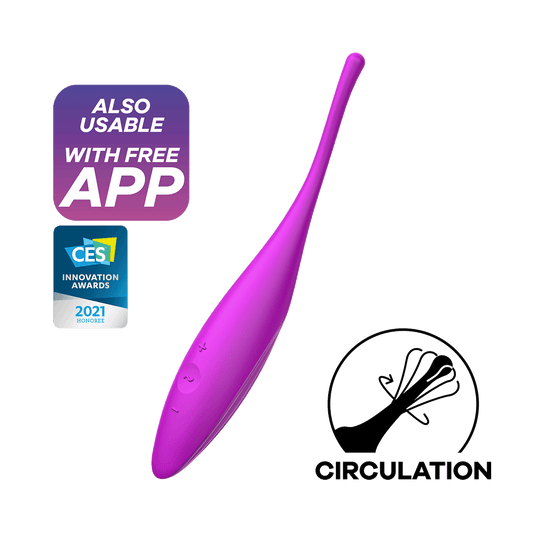 Satisfyer Twirling Joy Silicone App Enabled Clitoral Vibrator Fuchsia