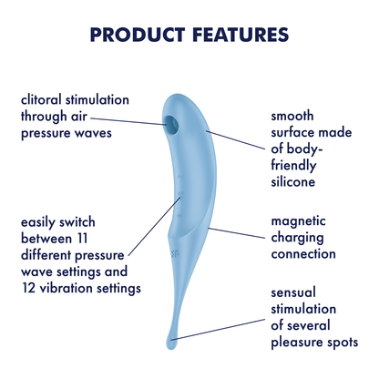 Satisfyer Twirling Pro Hybrid Air Pulse Vibrator Blue