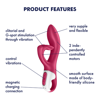 Satisfyer Embrace Me Rabbit Vibrator Berry Red