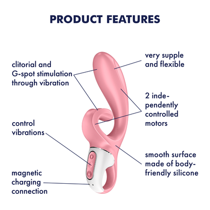 Satisfyer Hug Me App Enabled Rabbit Vibrator Pink