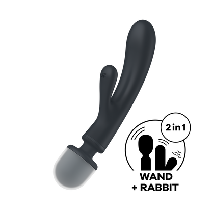 Satisfyer Triple Lover Hybrid Rabbit Vibrator Grey