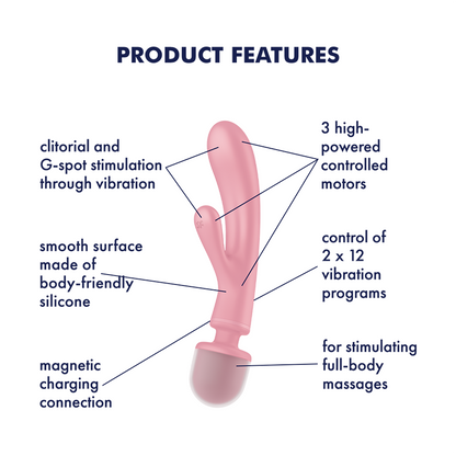 Satisfyer Triple Lover Hybrid Rabbit Vibrator Pink