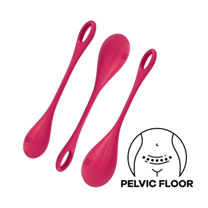 Satisfyer Yoni Power 1 Silicone Kegel Balls Set of 3 Pink